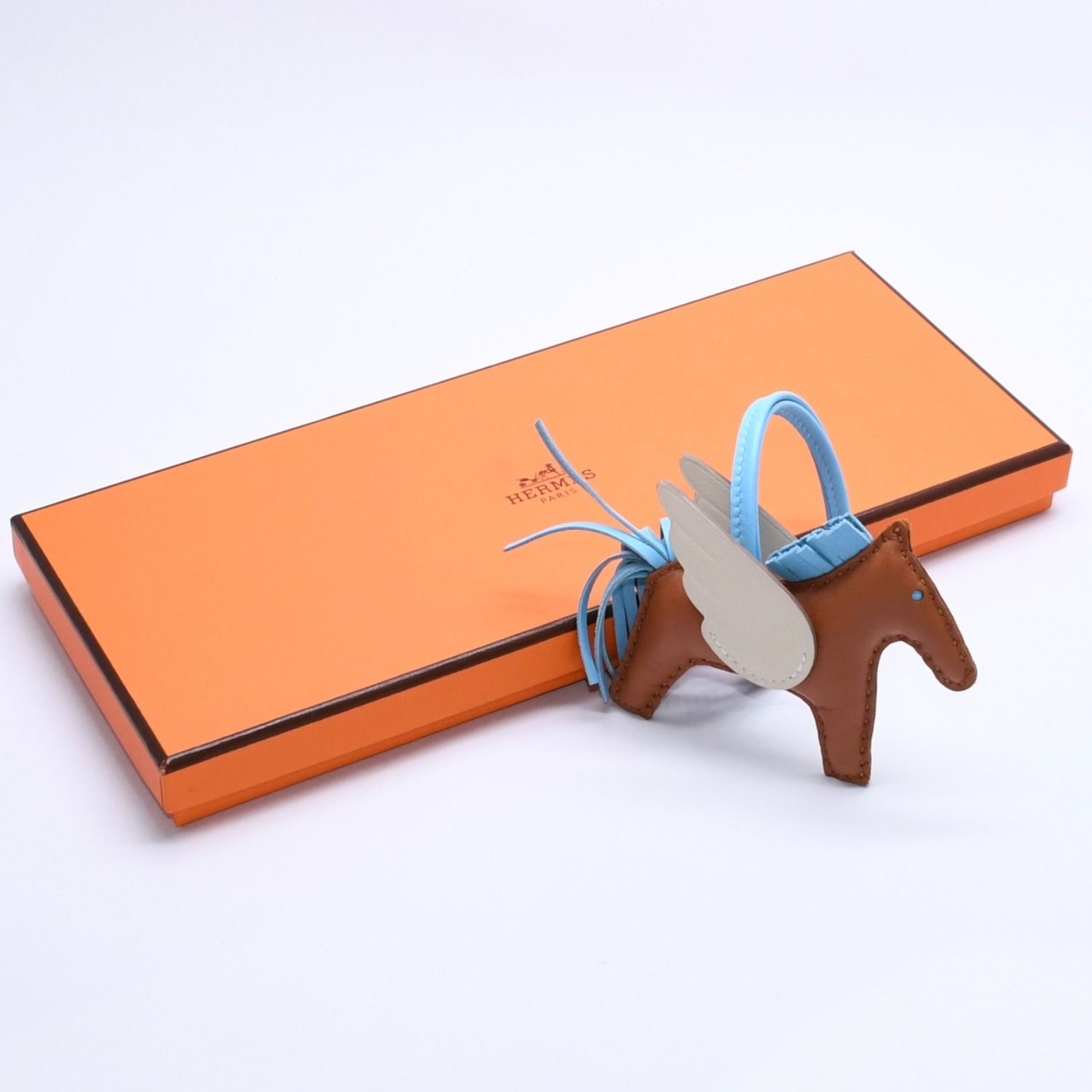 極美品 HERMES エルメス ロデオチャーム ペガサスPM ゴールド セレステ