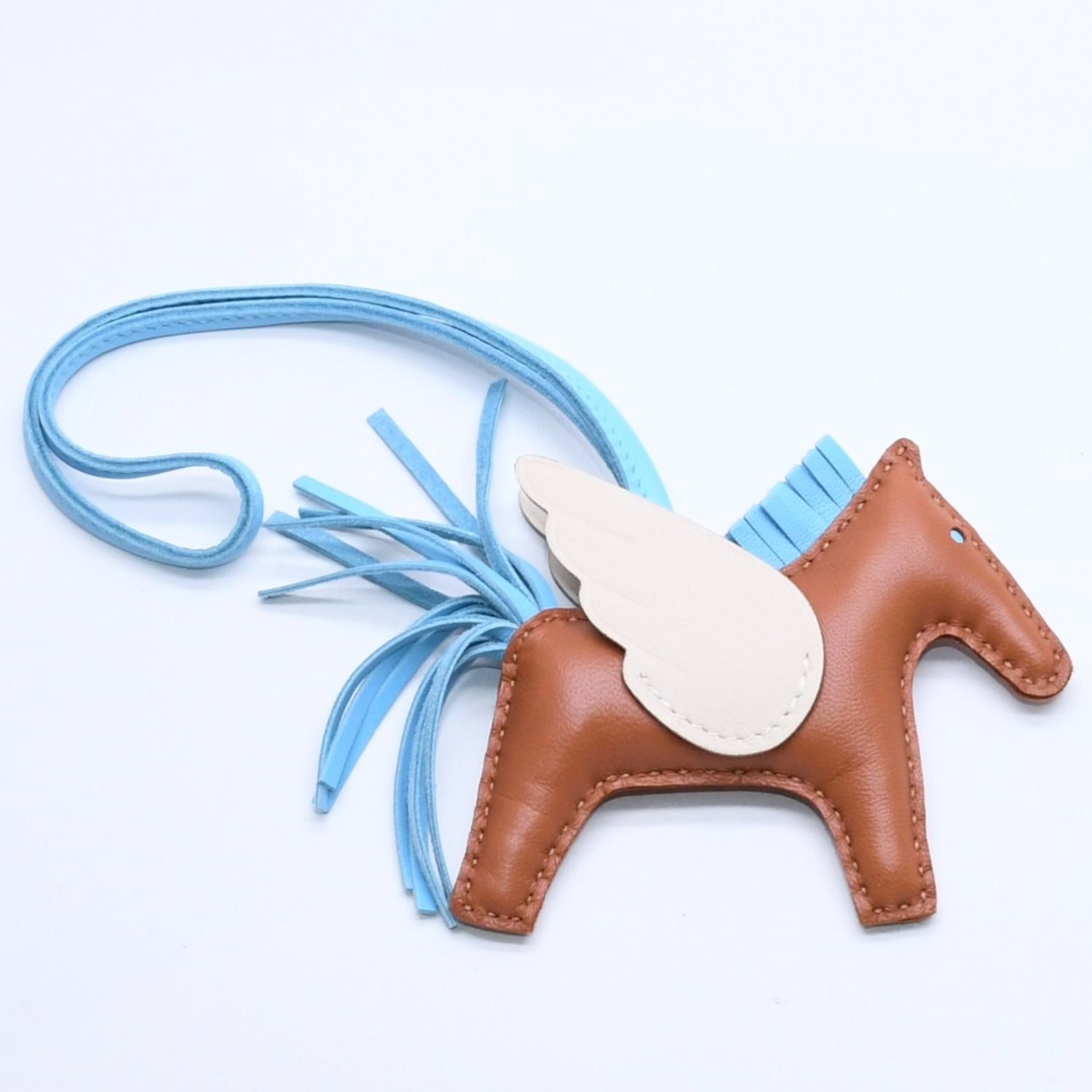 極上美品　エルメス　ロデオ　チャーム　馬　水色 極美品 HERMES エルメス ロデオチャーム ペガサスPM ゴールド セレステ