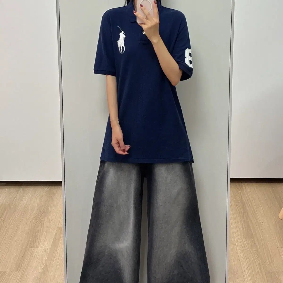 ポロラルフローレン ビックポニー ネイビー カラ― 半袖 Tシャツ