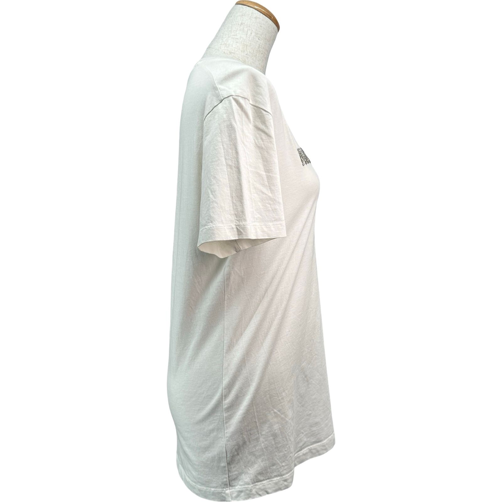 モンクレール MONCLER ビジューロゴTシャツ ホワイト コットン 