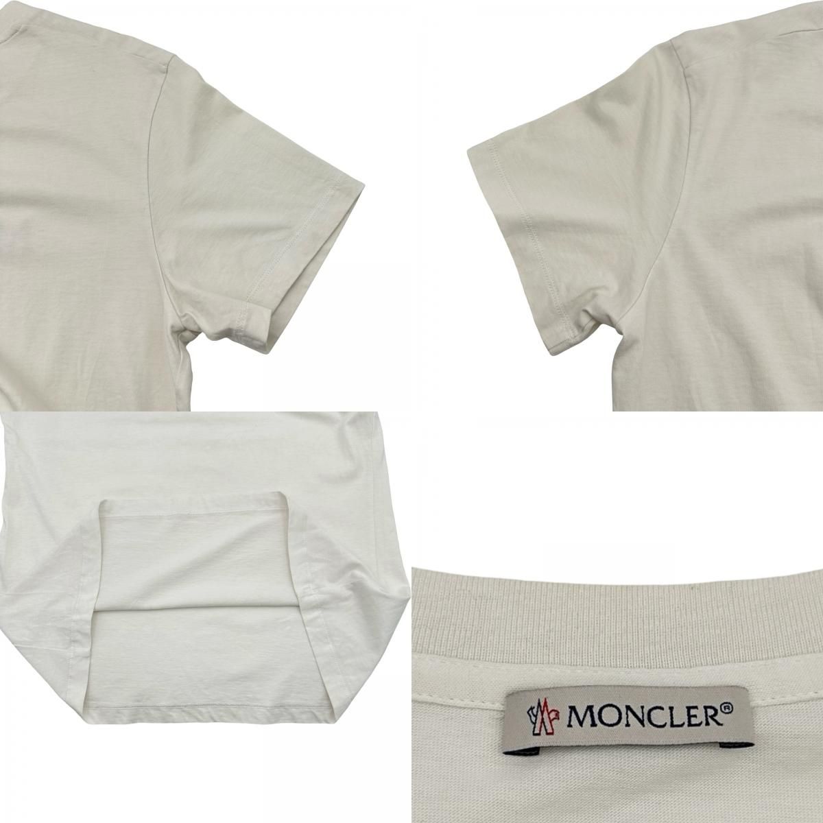 モンクレール MONCLER ビジューロゴTシャツ ホワイト コットン 