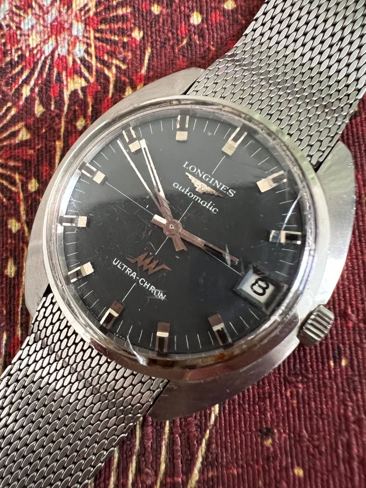 腕時計 LONGINES ULTRA CHRON 自動巻き ベルト社外 稼働 LONGINES