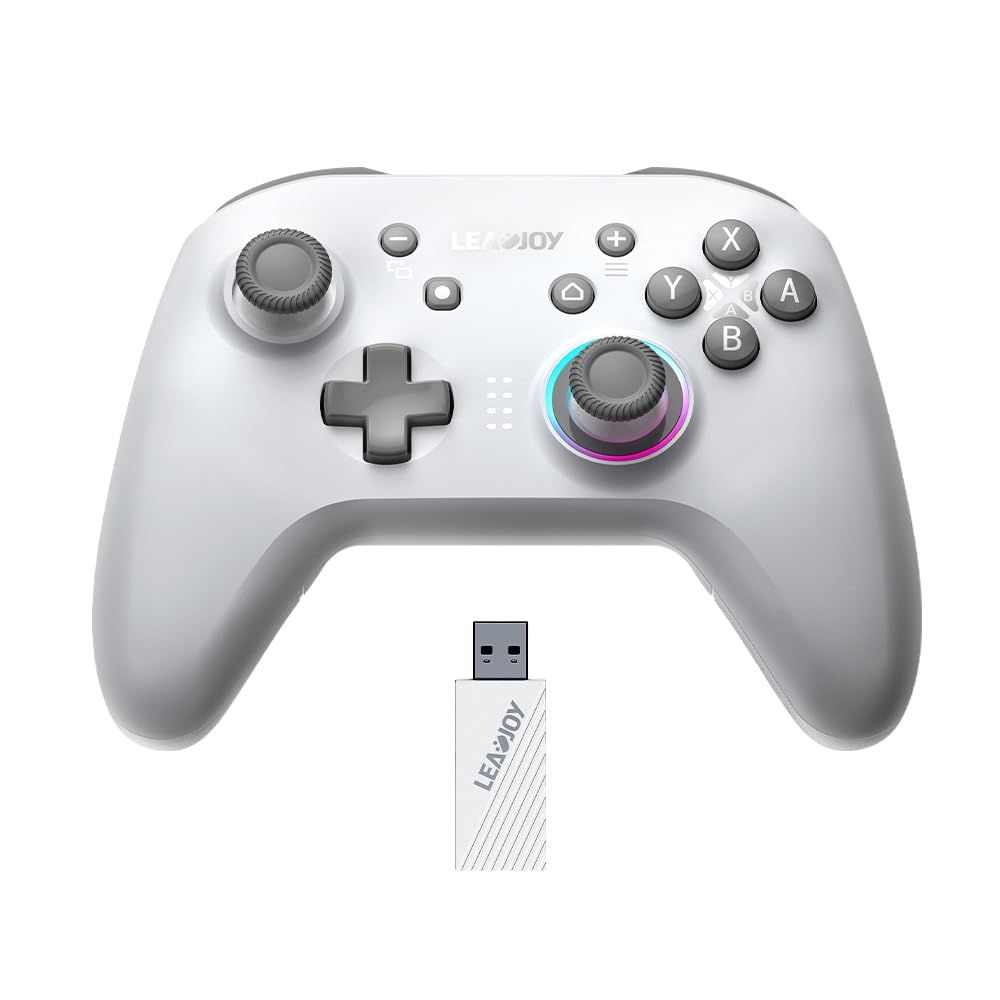 Leadjoy Z1 lite コントローラー ホールエフェクトジョイスティック ゲームパッド 6軸ジャイロセンサー搭載 ゲーミングコントローラー、四つのマクロキー付き Switch/Window/Ios/Android対応 有線／無線/2.4G コントローラ