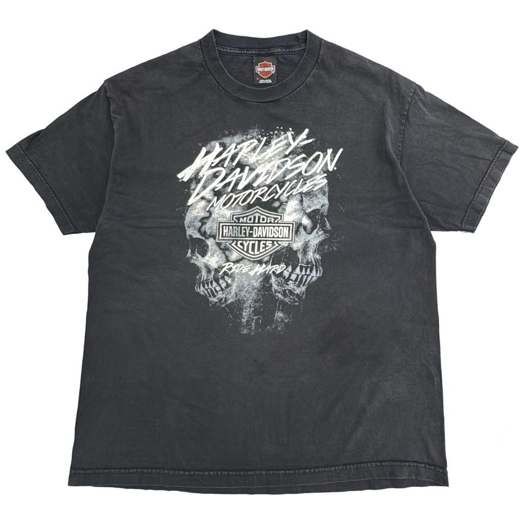 HARLEY DAVIDSON ハーレーダビッドソン 半袖Ｔシャツ モーターサイクル ブラック(メンズ XL)中古 古着 Y3991
