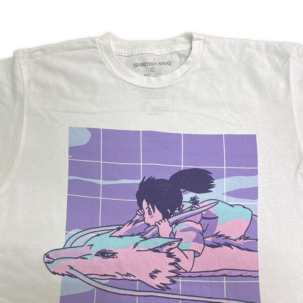 ジブリ 千と千尋の神隠し Ｔシャツ アニメ ムービー ホワイト(メンズ L)中古 古着 Y4017