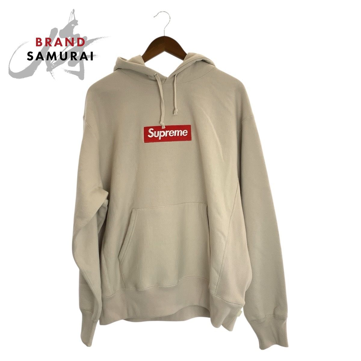 美品 Supreme シュプリーム ボックスロゴ サイズM ベージュ コットン/ポリエステル パーカー フーディ メンズ 602748【中古】