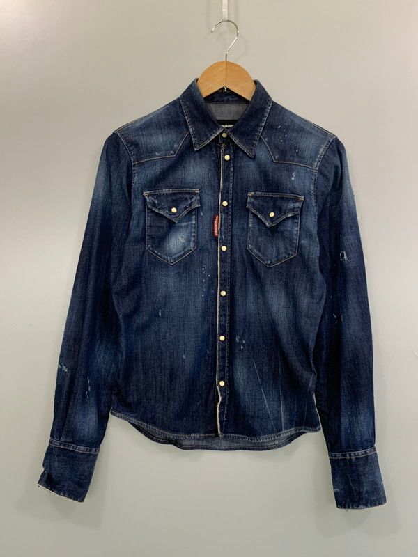 DSQUARED2 ディースクエアード L/S DENIM SHIRT S74DM0507 ロングスリーブ デニムシャツ 長袖シャツ トップス 【141-260623-yn-28-min】