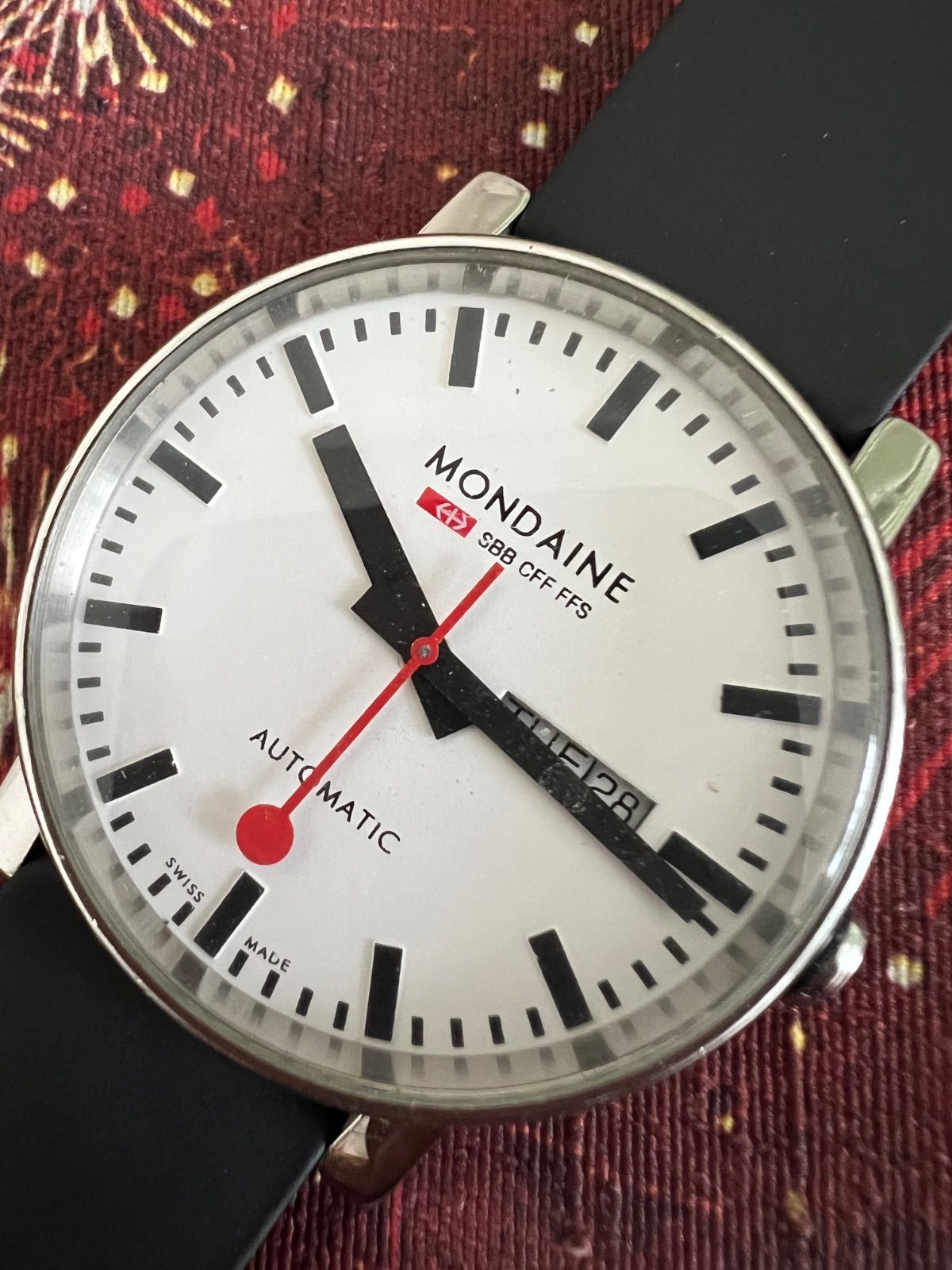 モンディーン MONDAINE☆自動巻き時計☆裏スケルトン☆メンズ☆稼働品