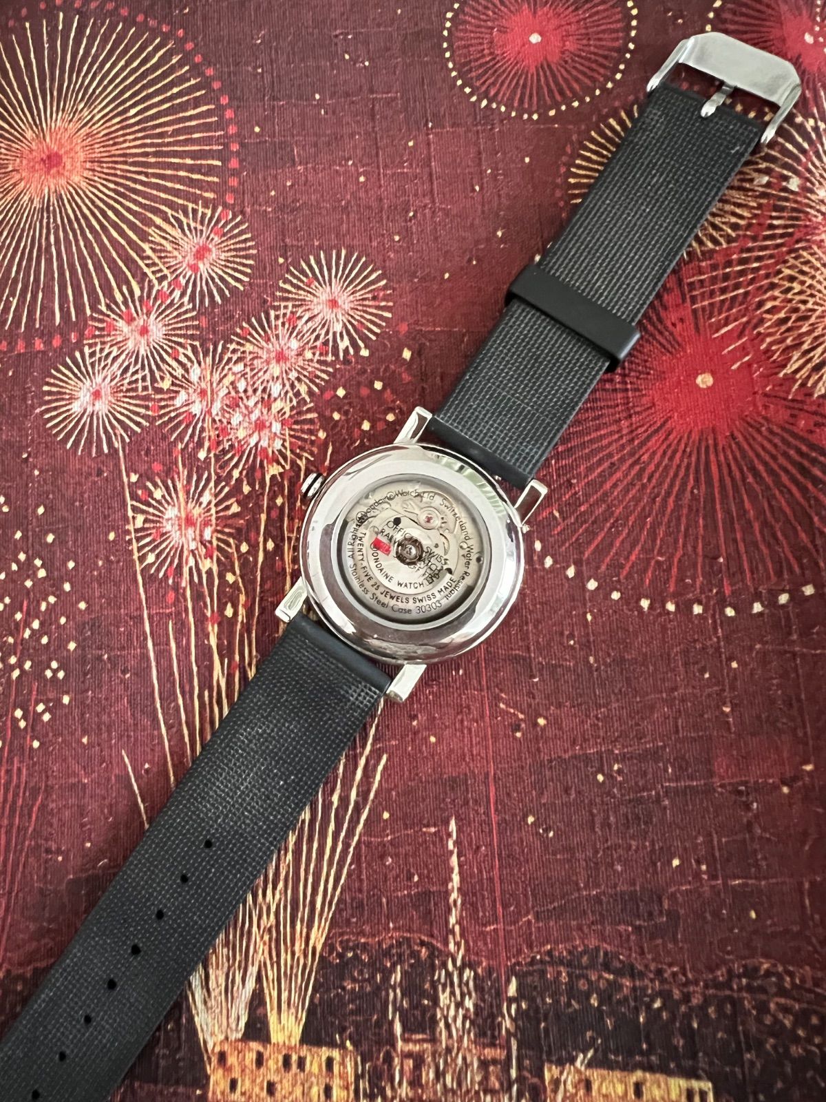 モンディーン MONDAINE☆自動巻き時計☆裏スケルトン☆メンズ☆稼働品