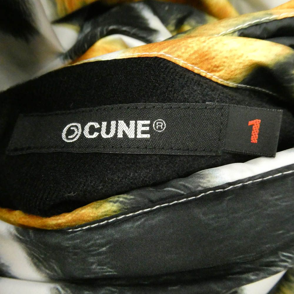 キューン CUNE 三毛猫柄 リバーシブル ダウンジャケット ブラック系 1