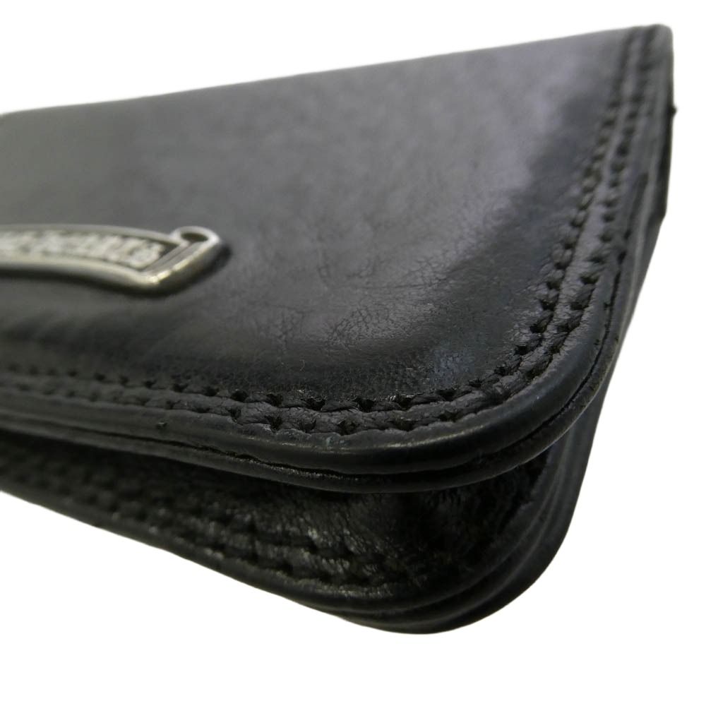 CHROME HEARTS クロムハーツ（原本無） CARD CASE グロメット付き レザー カードケース 名刺入れ ブラック系【中古】 CHROME HEARTS クロムハーツ（原本無） CARD CASE グロメット付き