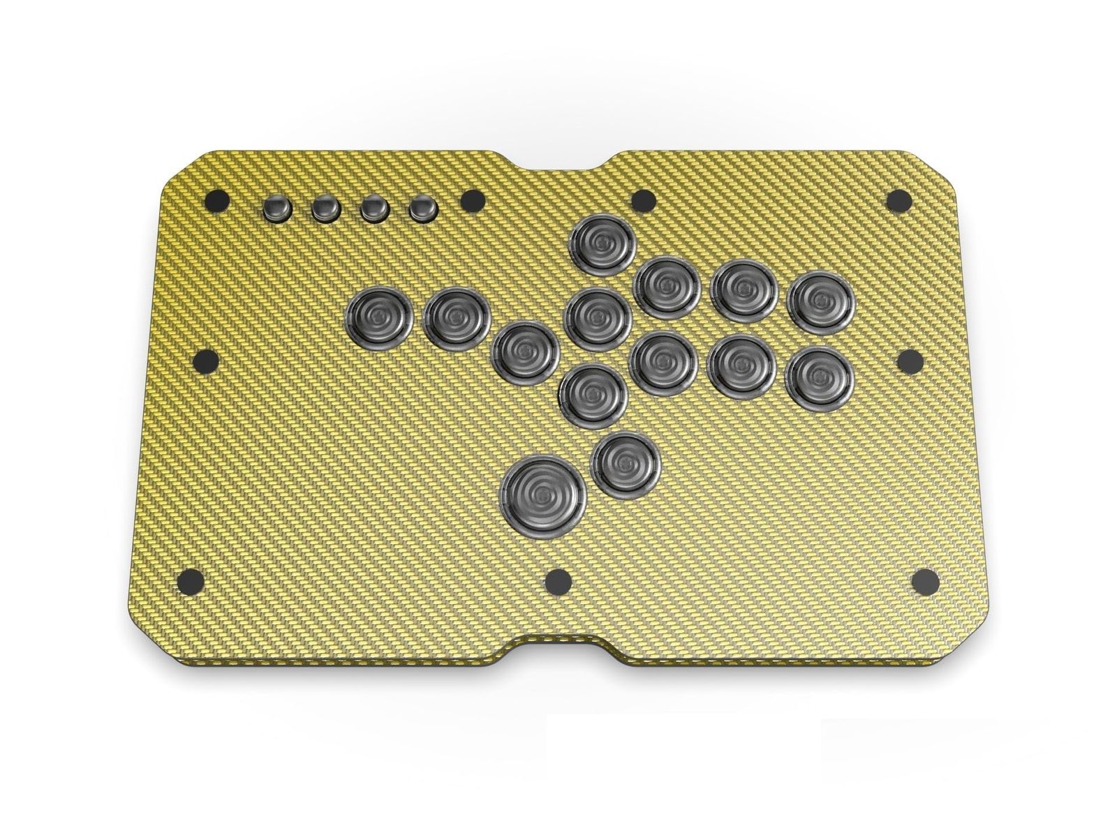 PUNK WORKSHOP MINI BOX CARBON パンクワークショップ アケコン ゲーミング マウス (タイプB, ゴールド)