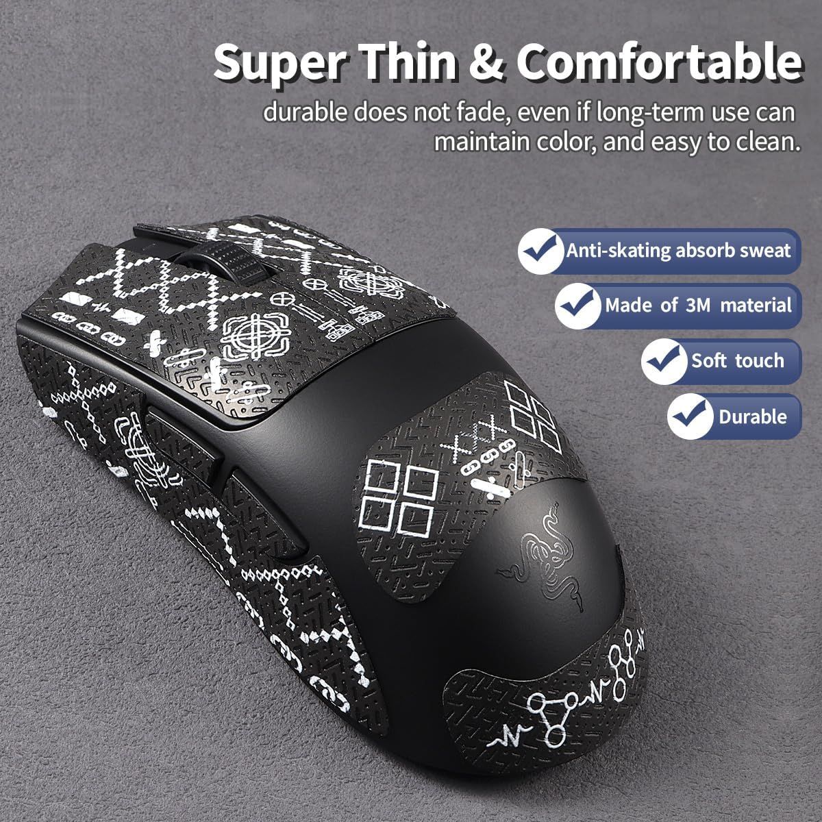 NIUQCTIAN マウスソール & グリップテープ レイザー RAZER Viper V4 