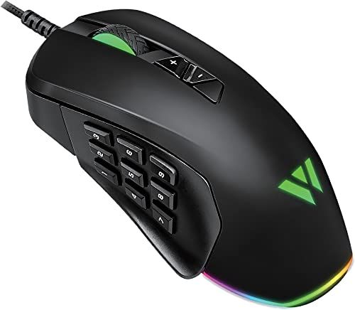 【WizarD】有線･サイド付け替え可能多機能ゲーミングマウス サイド3～9ボタン 10000DPI MMO MK21C2【日本人スタッフによる安心サポート】