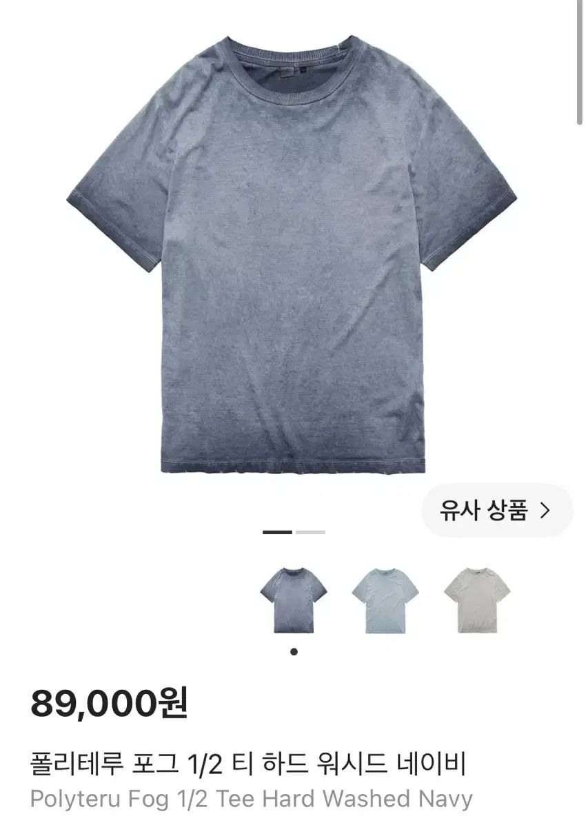 (4) POLYTERU フォグ 1/2 Tシャツ HARD ウォッシュド ネイビー
