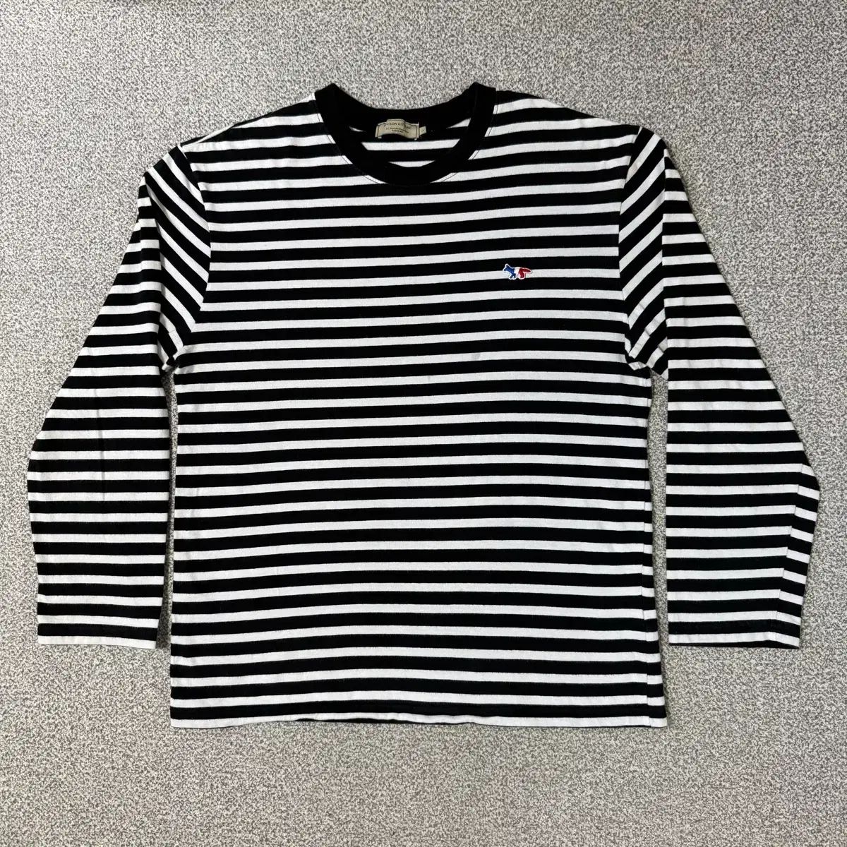 メゾンキツネ ストライプ 長袖 Tシャツ L