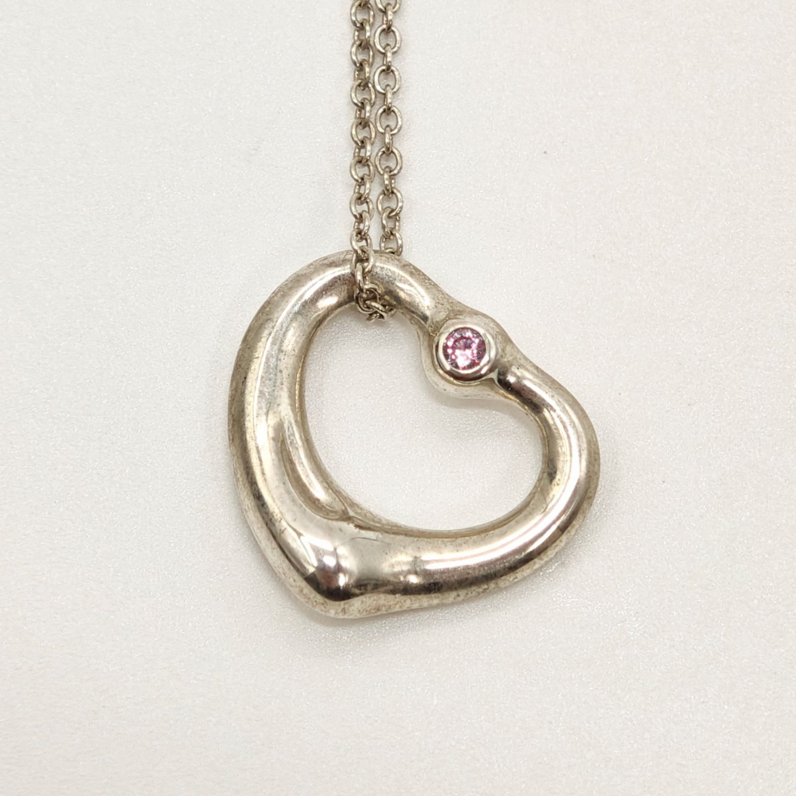 Tiffany & Co. オープンハートペンダント　ピンクサファイア 中古】Tiffany & Co. オープンハート ピンクサファイア ネックレス