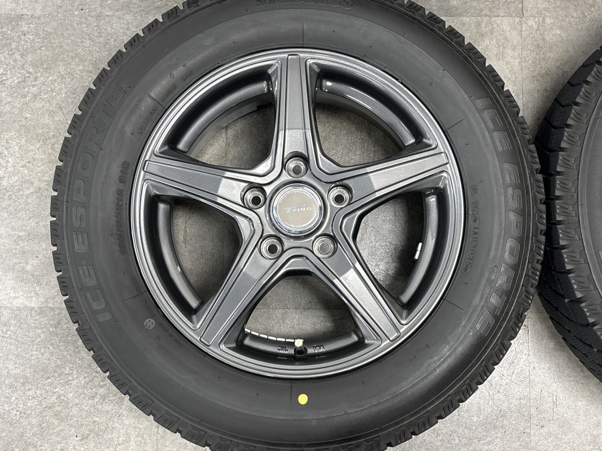 バリ溝 美品】トップラン 15in 6J +45 PCD114.3 アイスエスポルテ 195