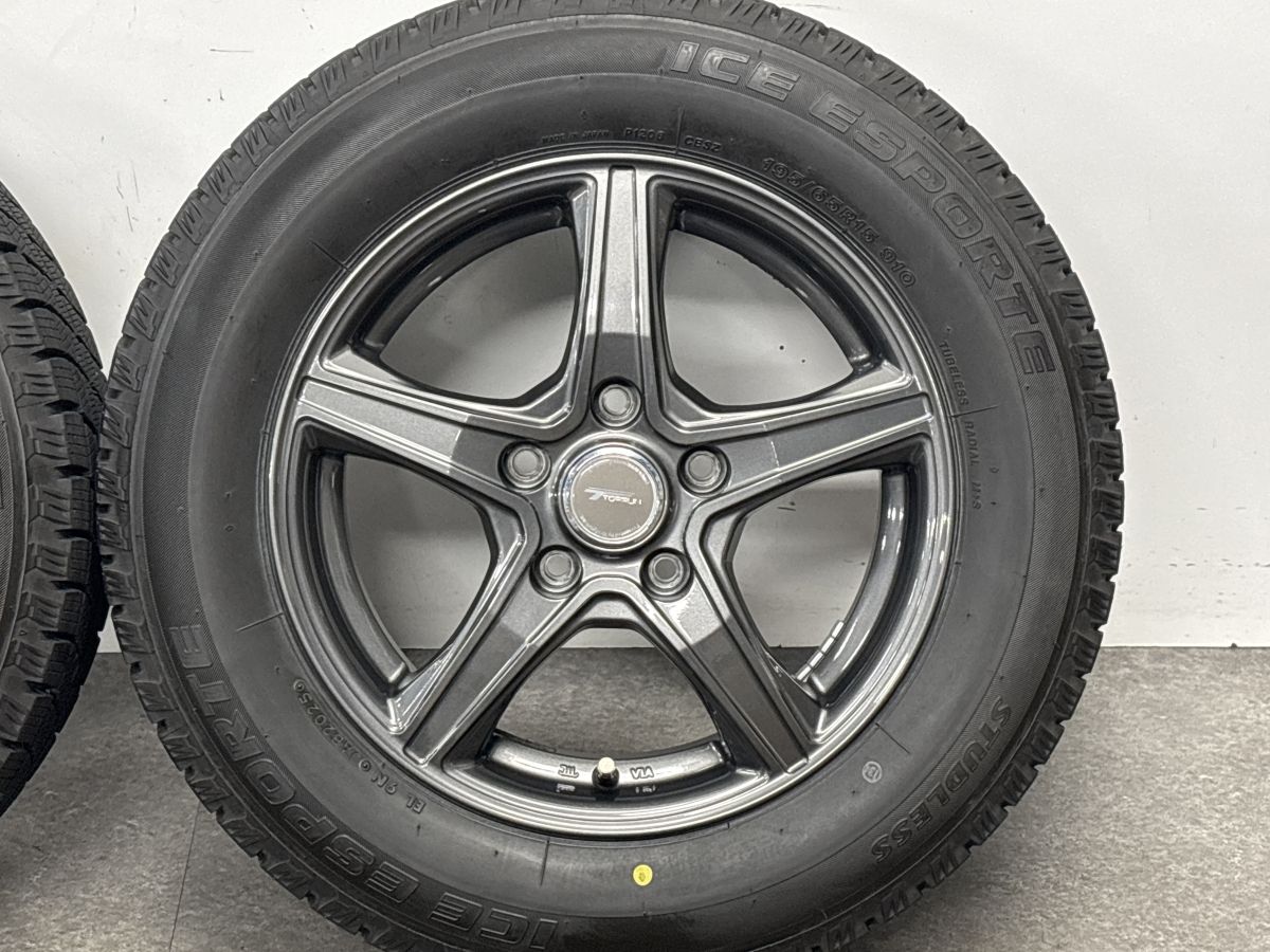 バリ溝 美品】トップラン 15in 6J +45 PCD114.3 アイスエスポルテ 195