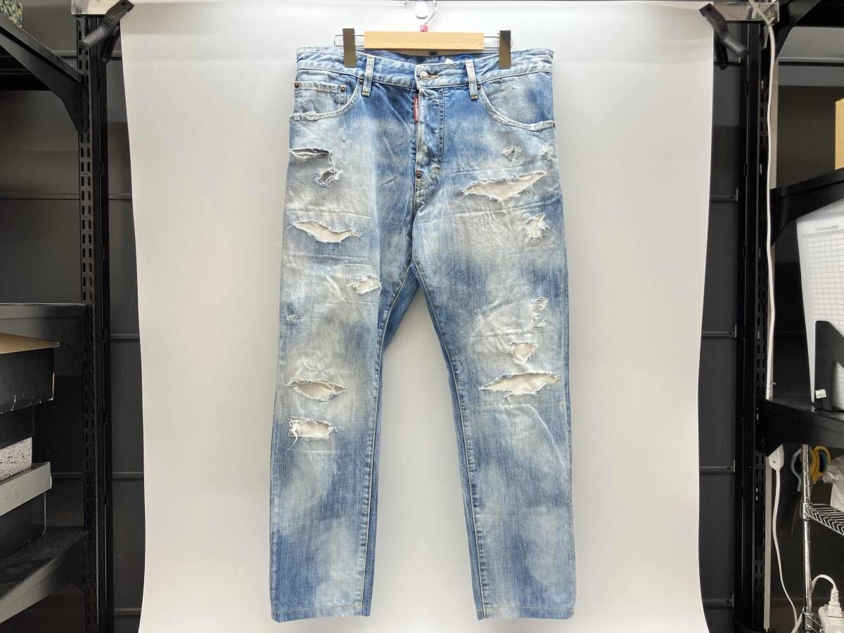 メンズ DSQUARED2デニムパンツSEXY MERCURY JEAN 50 ブリーチ