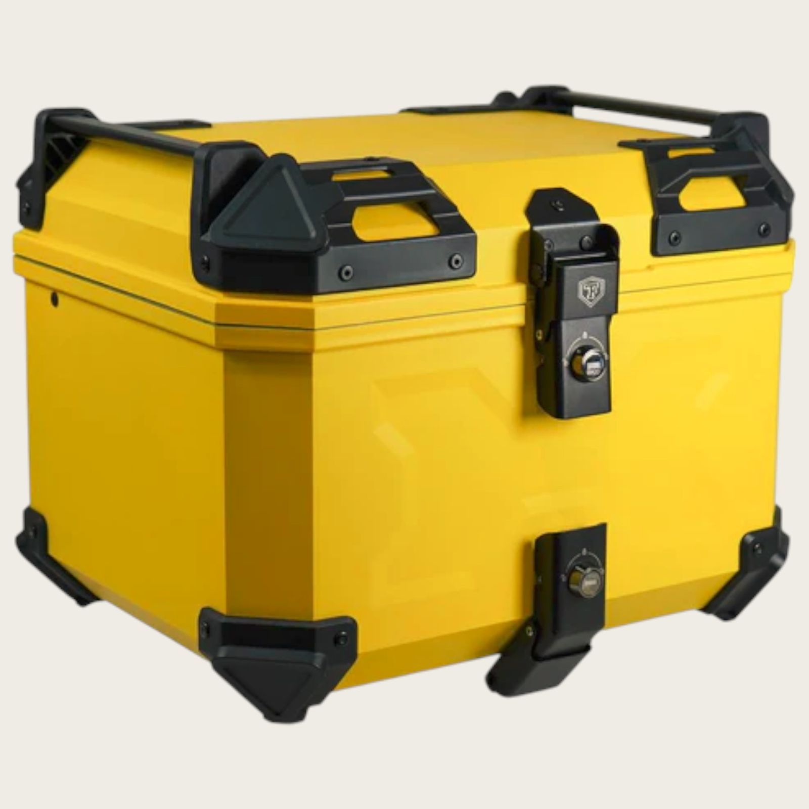 #2618 ABS バイク用 リア ボックス 45L イエロー 鍵ロック機能付き 防塵 完全 防水 軽量 持ち運び バックレスト付き 多くのキャリアに対応 取り付け工具セット ※一部地域離島別途配送料有