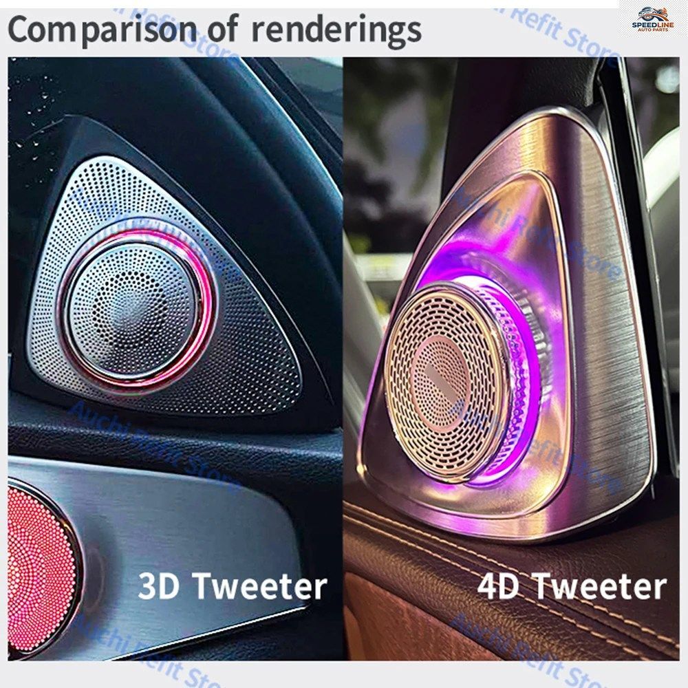 メルセベンツ W222 Sクラス 2014-2020 年モデル用 7/64色 3D 4D ロータリー高音スピーカー RGB LED アンビエントライト カーホーン レトロ