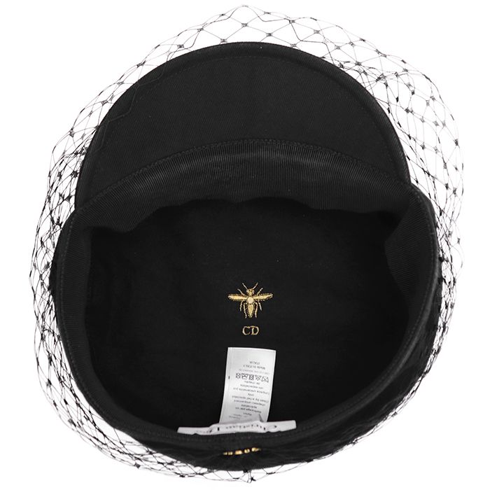 超美品　Dior　ディオール　キャスケット　ベール　ブラック　帽子 美品】Christian Dior クリスチャンディオール キャスケット サイズ 58
