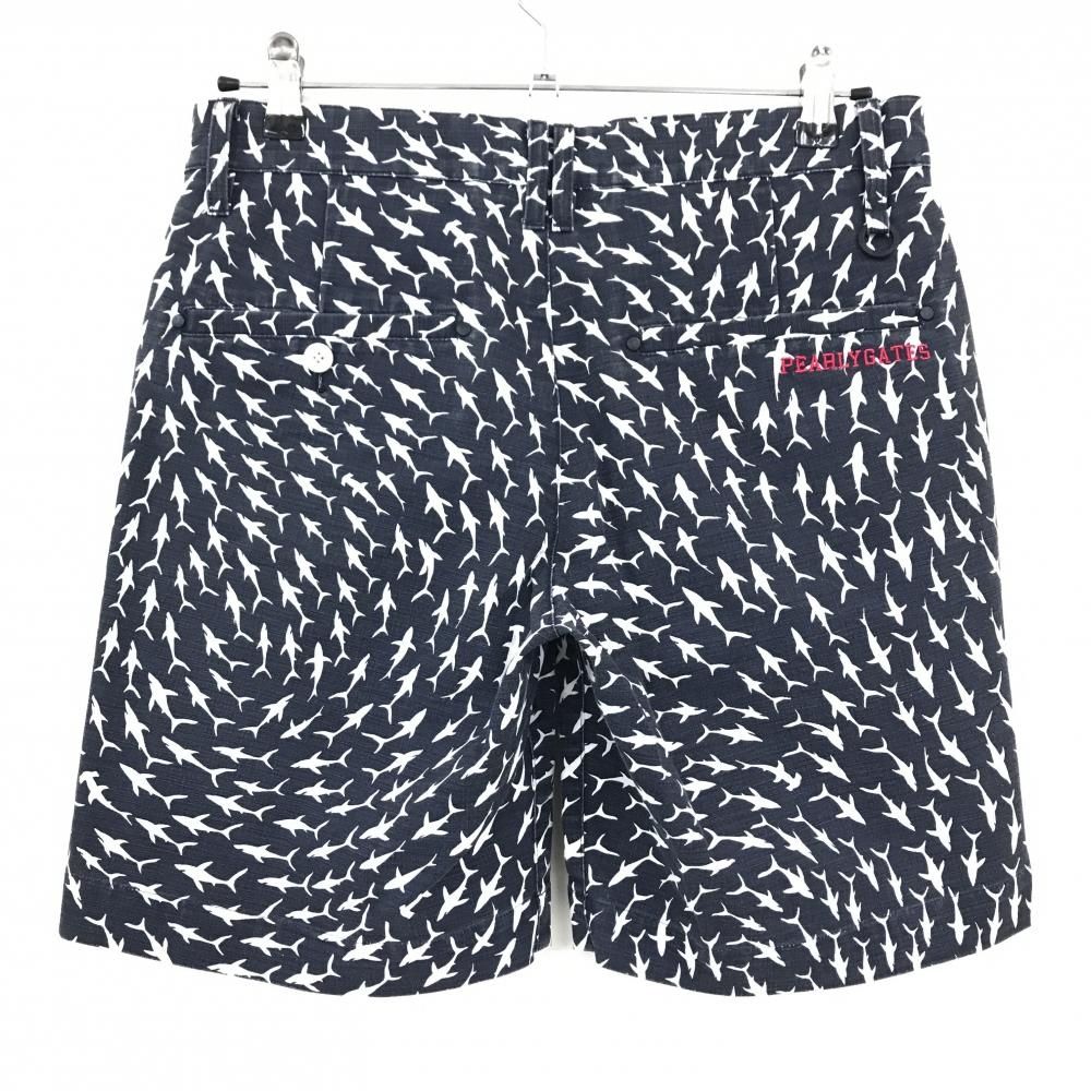 パーリーゲイツ ハーフパンツ ネイビー×白 サメ総柄 メンズ 3(S
