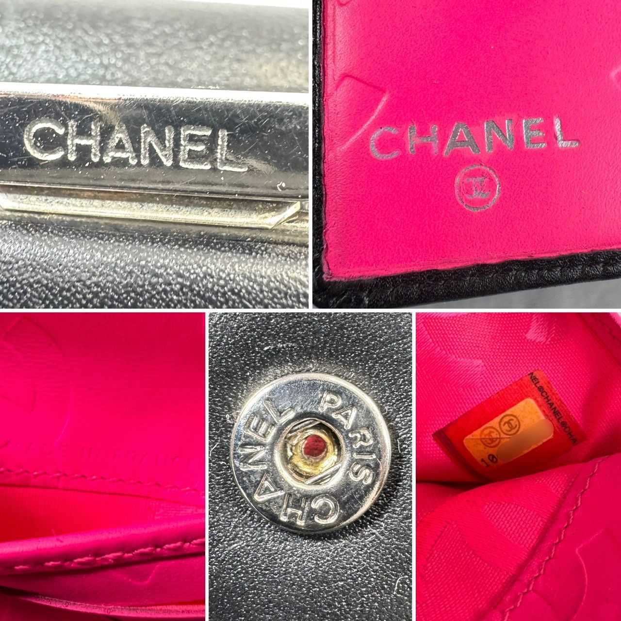 美品】CHANEL シャネル カンボンライン コンパクト がま口 二つ折り