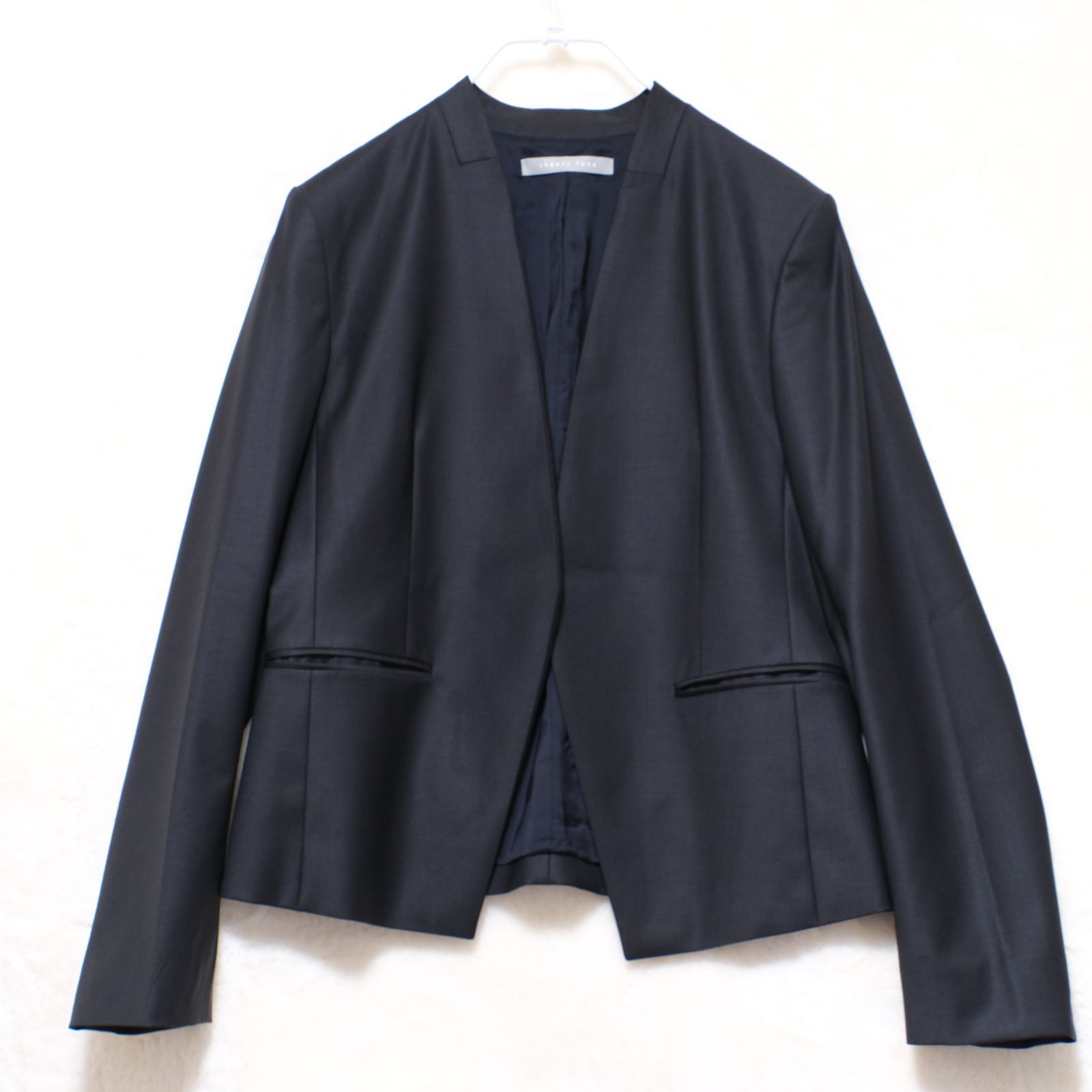 大きいサイズ】セオリーリュクス ノーカラージャケット×パンツ