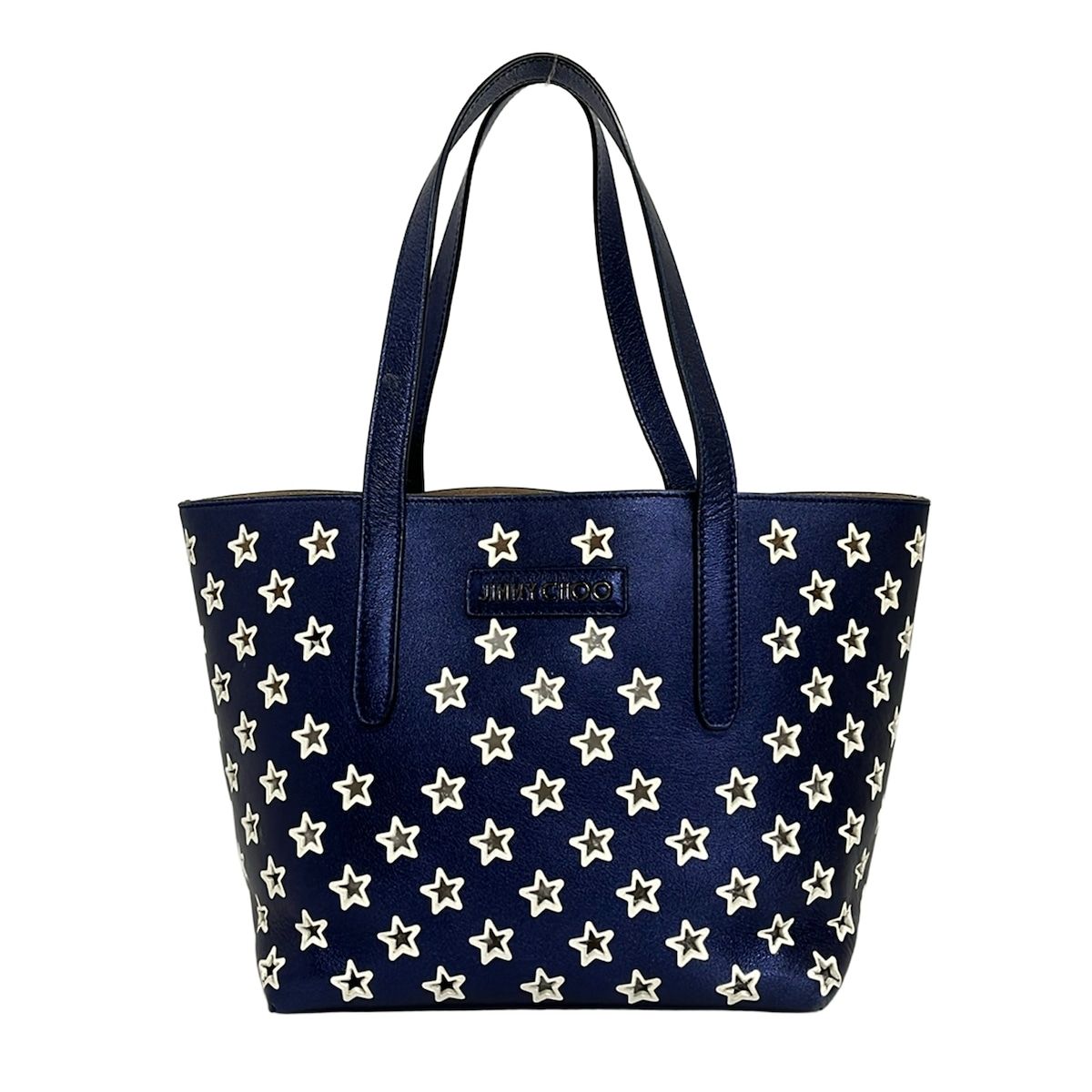 JIMMY CHOO(ジミーチュウ) トートバッグ ソフィアS ブルー×白 