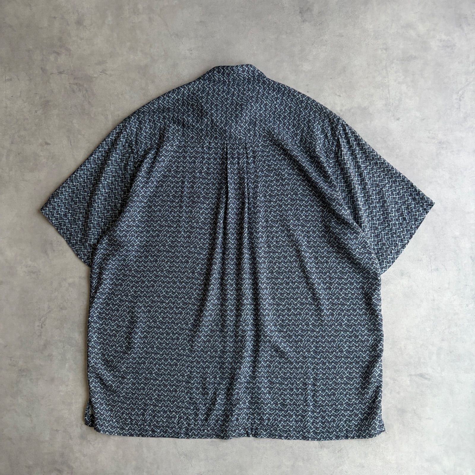 90s PERRY ELLIS ペリーエリス レーヨン100% 総柄 半袖シャツ L