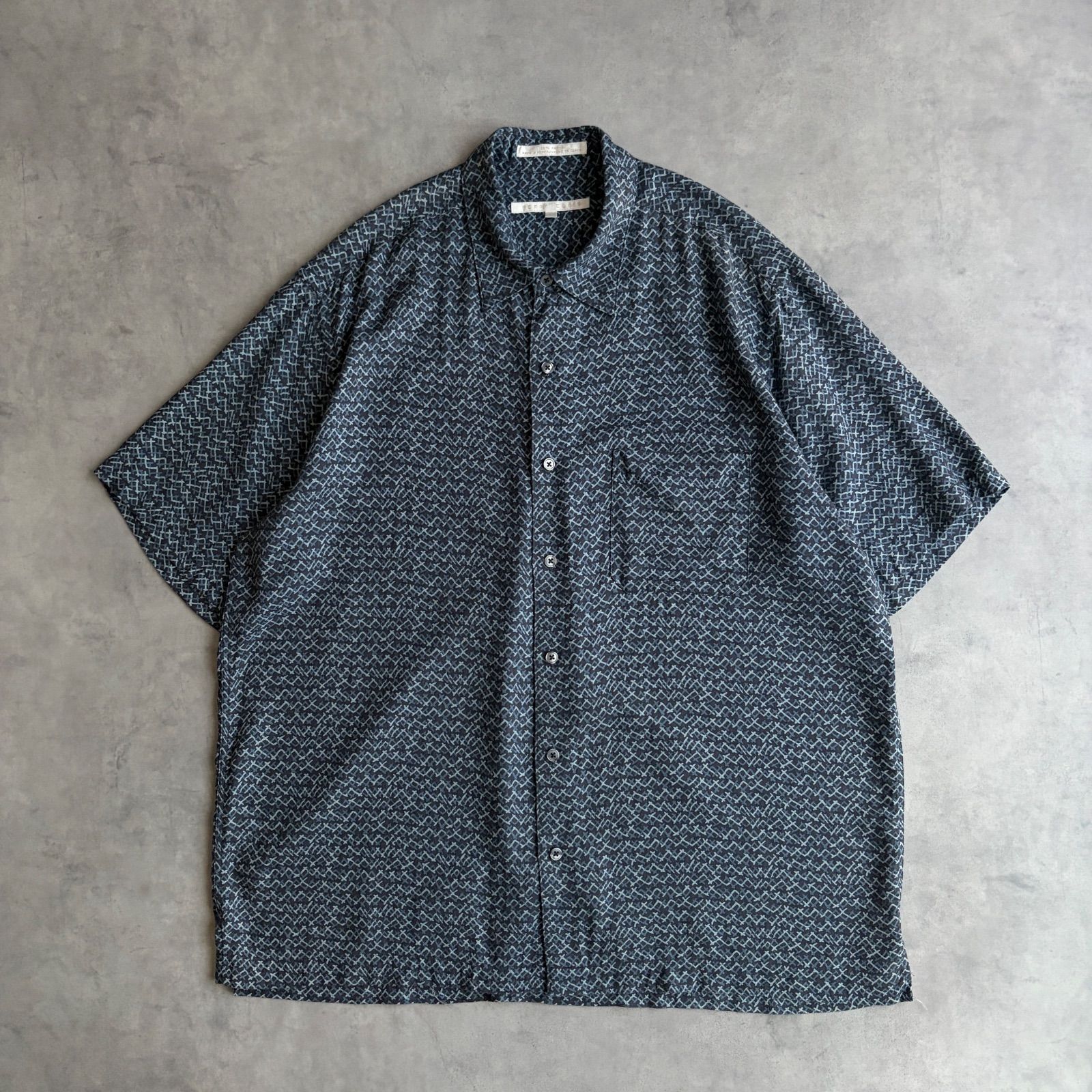 90s PERRY ELLIS ペリーエリス レーヨン100% 総柄 半袖シャツ L