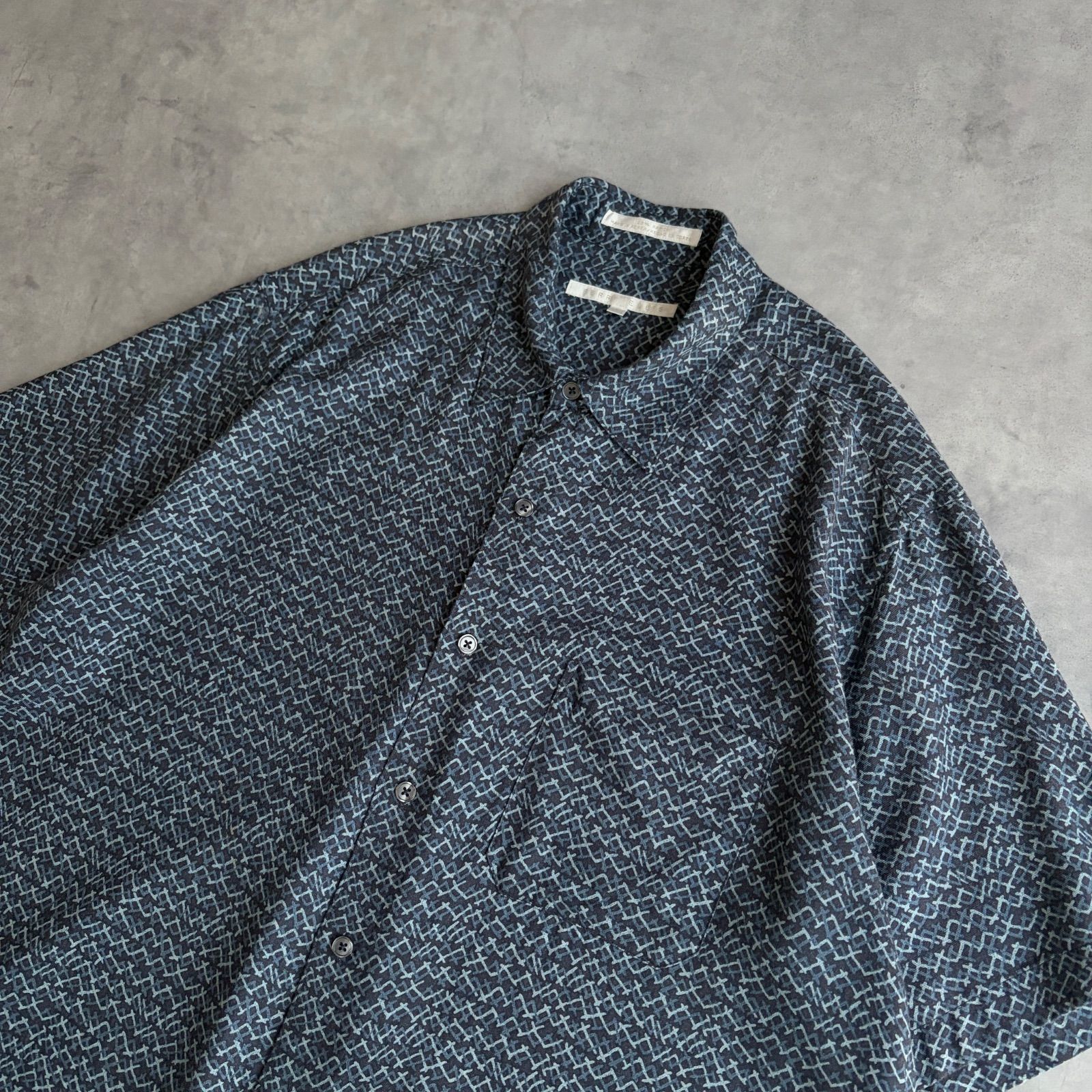 90s PERRY ELLIS ペリーエリス レーヨン100% 総柄 半袖シャツ L