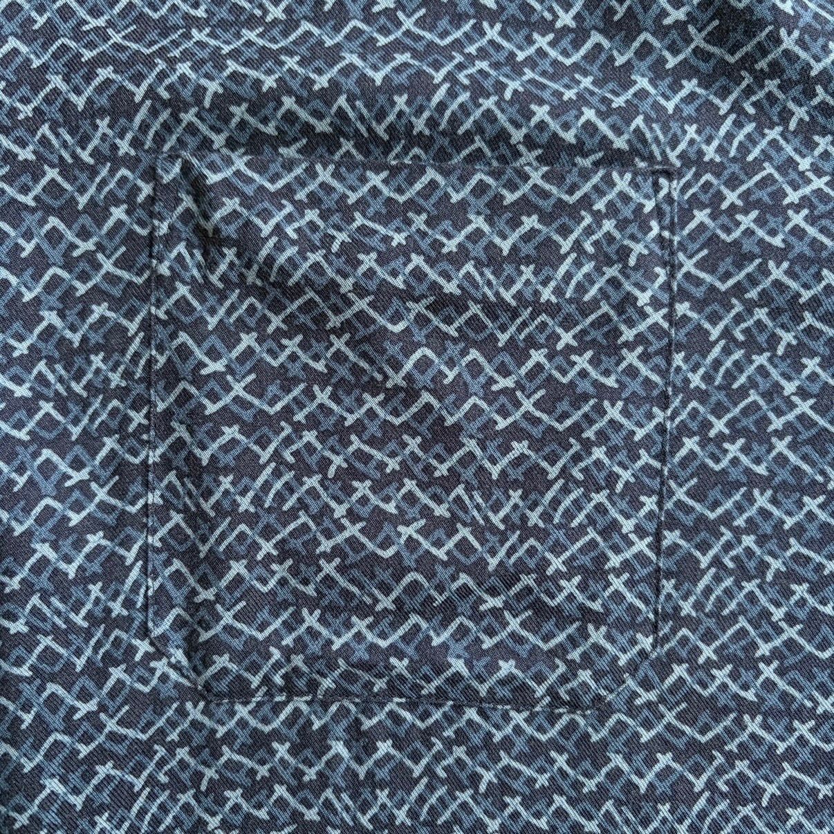 90s PERRY ELLIS ペリーエリス レーヨン100% 総柄 半袖シャツ L