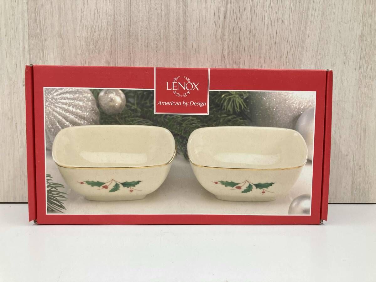 【箱付き】 LENOX American by DeSign レノックス ホリデー ディッピングボウル ホーリーベリーモチーフ 2客セット 12,143円