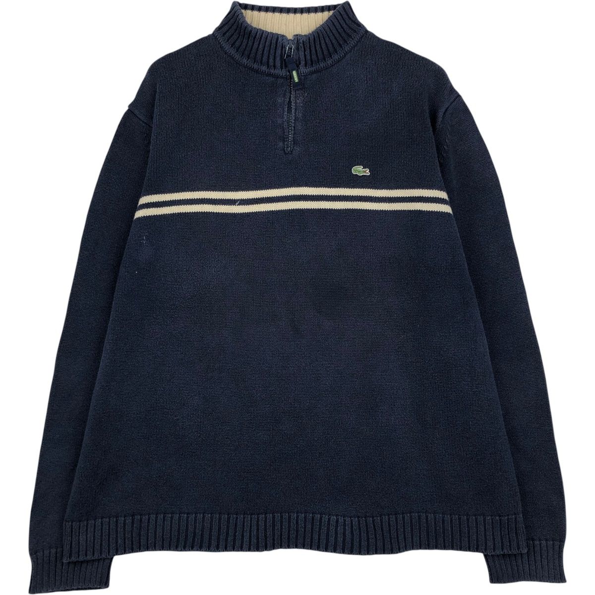 古着 ラコステ LACOSTE コットンニットハーフジップセーター 8 メンズXXL相当/eaa645958