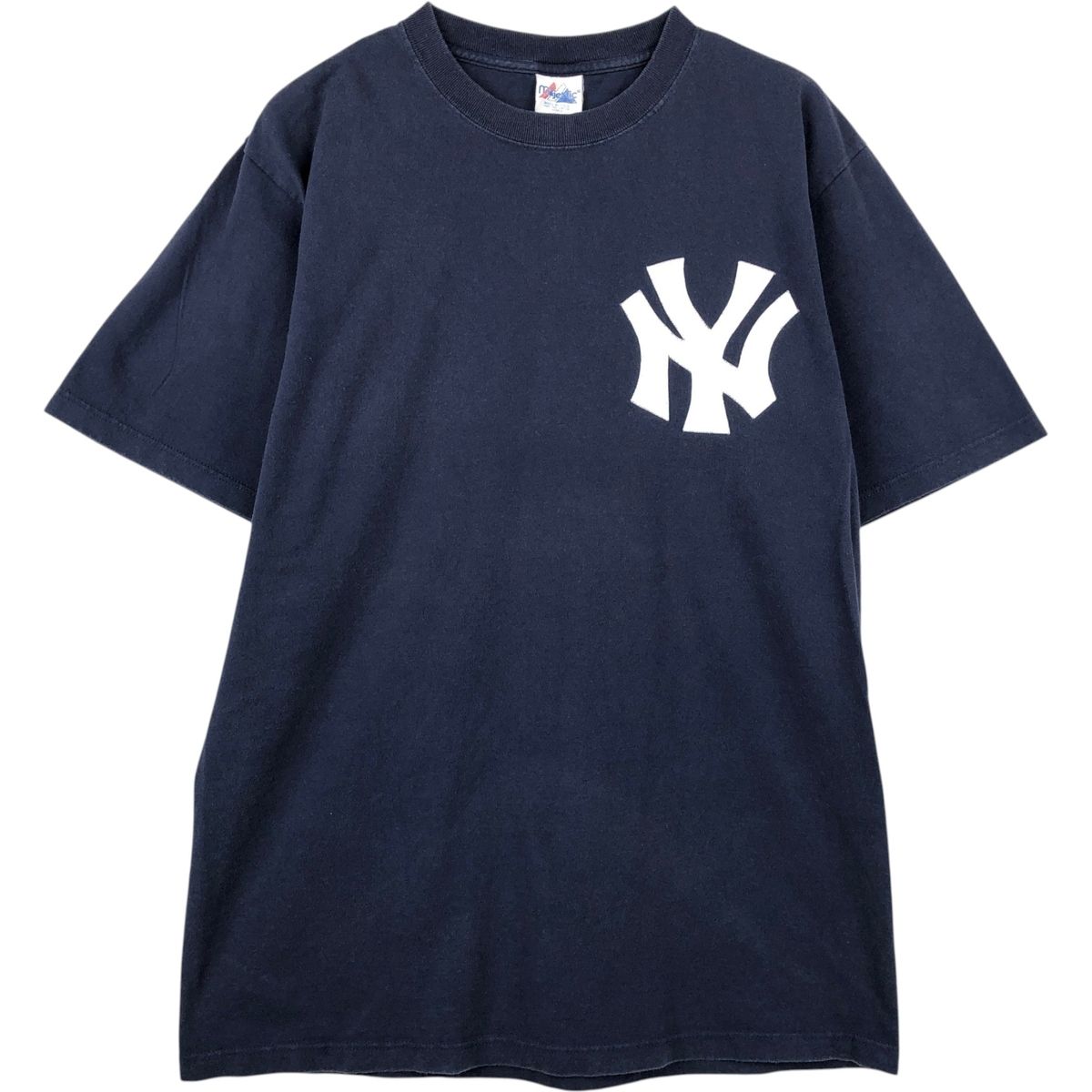 古着 00年代 MAJESTIC MLB NEW YORK YANKEES ニューヨークヤンキース ロゴTシャツ USA製 メンズM相当/eaa649508