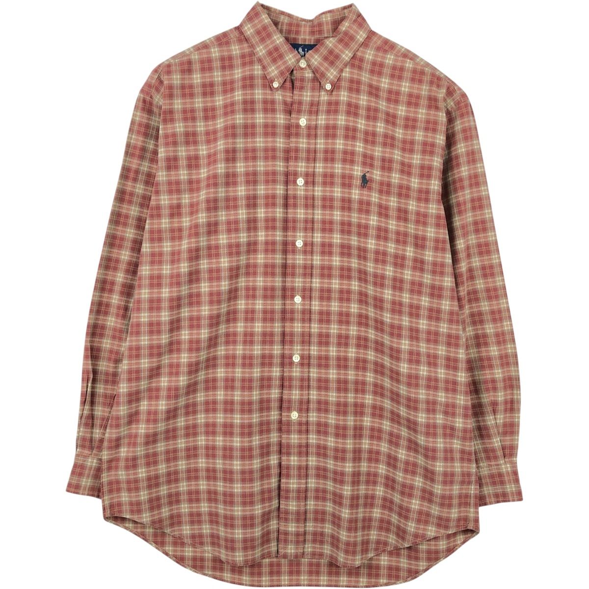 古着 ラルフローレン Ralph Lauren BLAKE 長袖 ボタンダウンチェックシャツ メンズM相当/eaa649599