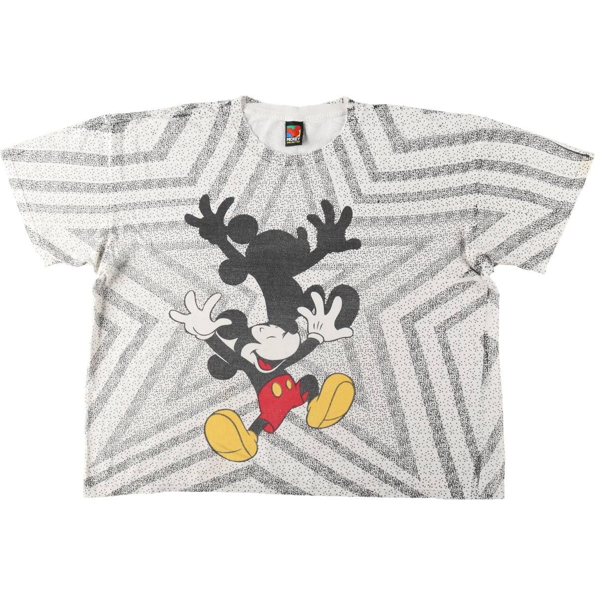 古着 ビッグサイズ 90年代 ディズニー Disney MICKEY MOUSE ミッキーマウス 星柄 オールオーバープリント/eaa648758