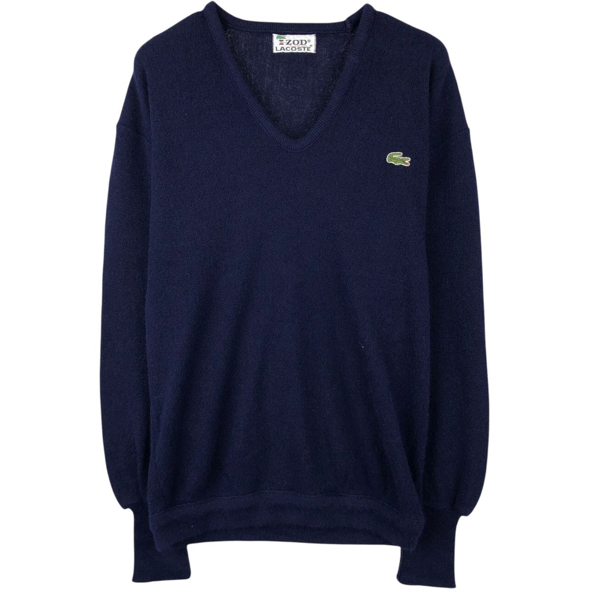 古着 70年代 ラコステ LACOSTE IZOD Vネック アクリルニットセーター メンズXL相当 ヴィンテージ/eaa660010