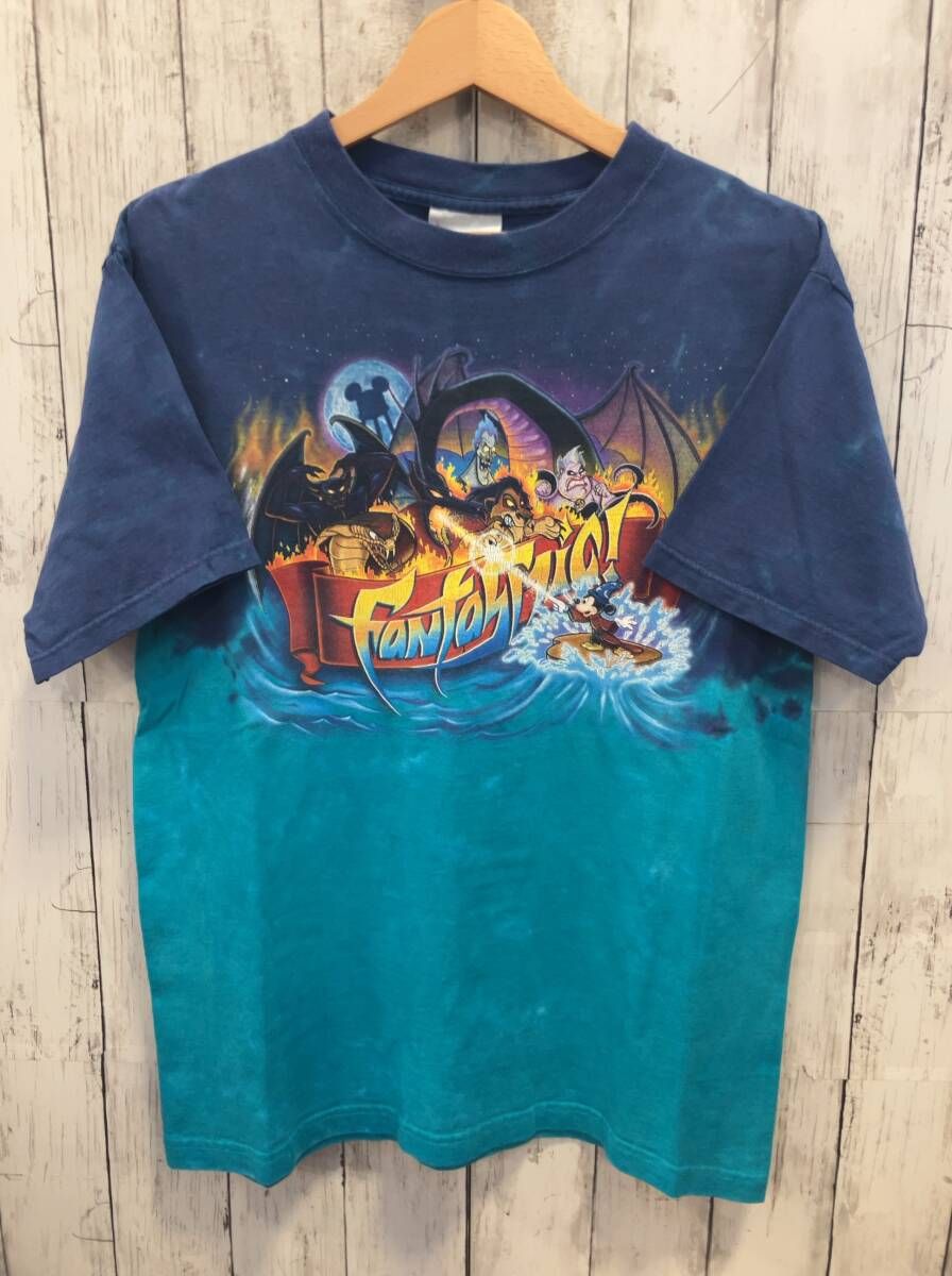 DISNEY ディズニー 半袖Tシャツ 90s～00s USA製 Fantasmic! MGM STUDIOS ヴィラン タイダイ