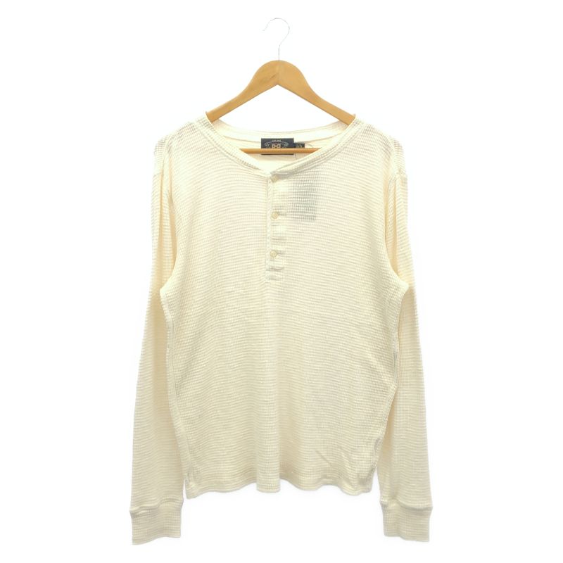 中古】RRL RALPH LAUREN ワッフル ヘンリーネックシャツ M ホワイト