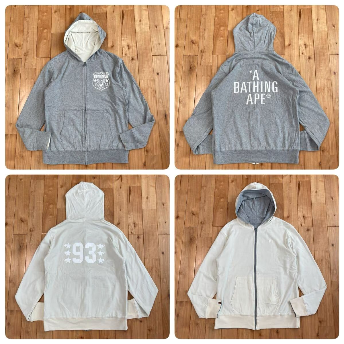 ★リバーシブル★ BAPE LOGO ジップ パーカー Lサイズ a bathing ape star BAPE STA zip hoodie エイプ ベイプ アベイシングエイプ NIGO y6
