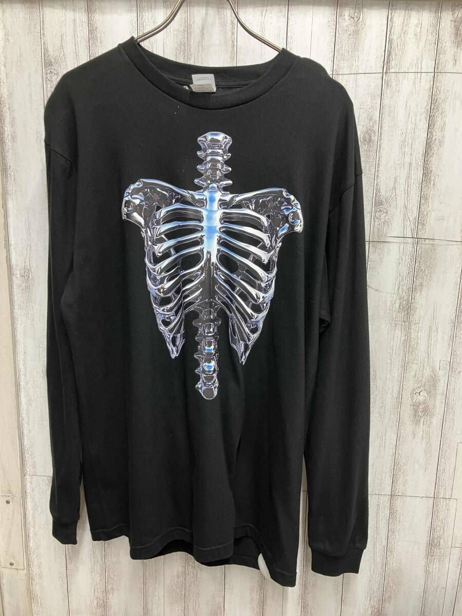 traitor/長袖Tシャツ/metallic スカルホーン vt202508 ブラック