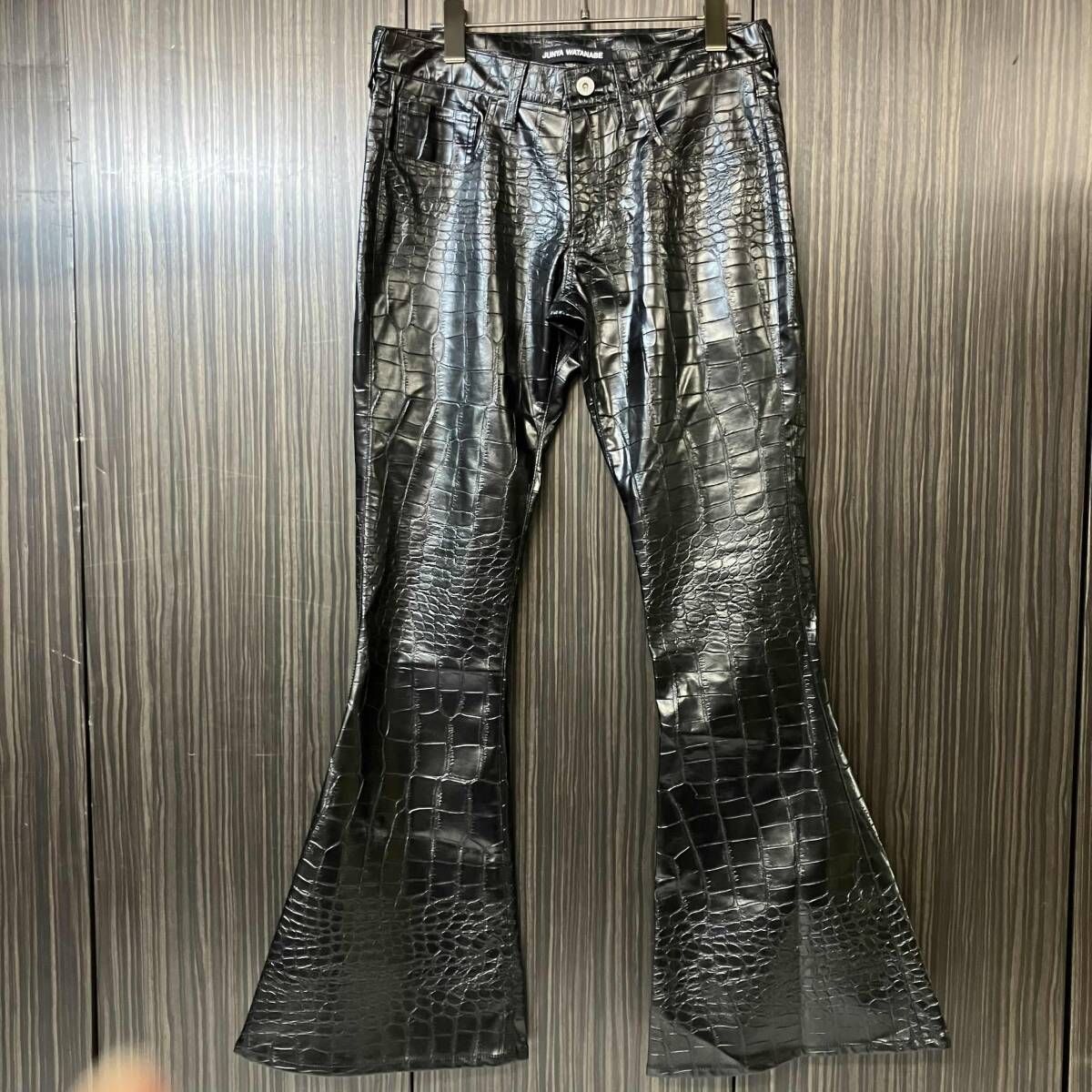 25aw JUNYA WATANABE クロコフェイクレザーフレアパンツ サイズS