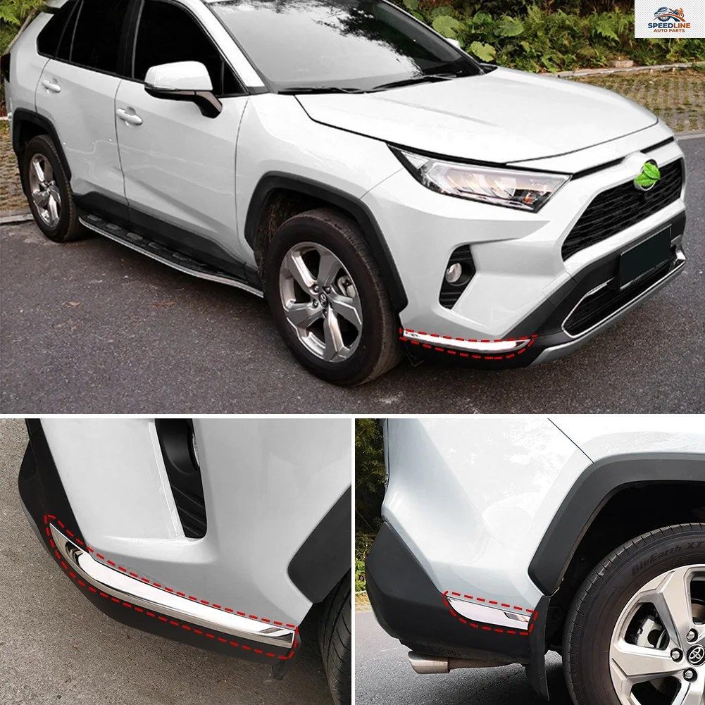 トヨタ RAV4 RAV-4 XA50 2019 2020 用 2/4個セット カーアクセサリー フロント/リアバンパープロテクタートリム