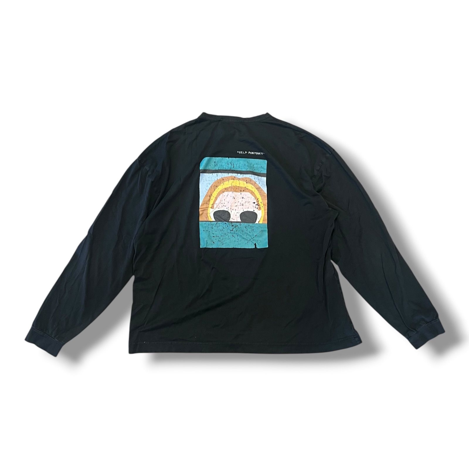 PLAN C カロリーナセルフポートプリント長袖Tシャツ S PLAN C カロリーナセルフポートレートコットンロングスリーブTシャツ