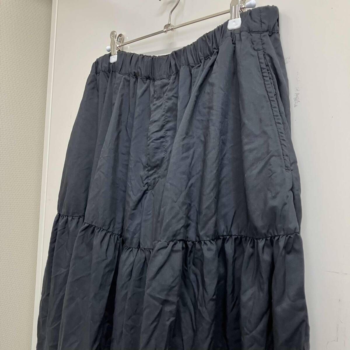 26SS BLACK COMME des GARCONS 製品染めギャザーワイドパンツ 1Q-P010