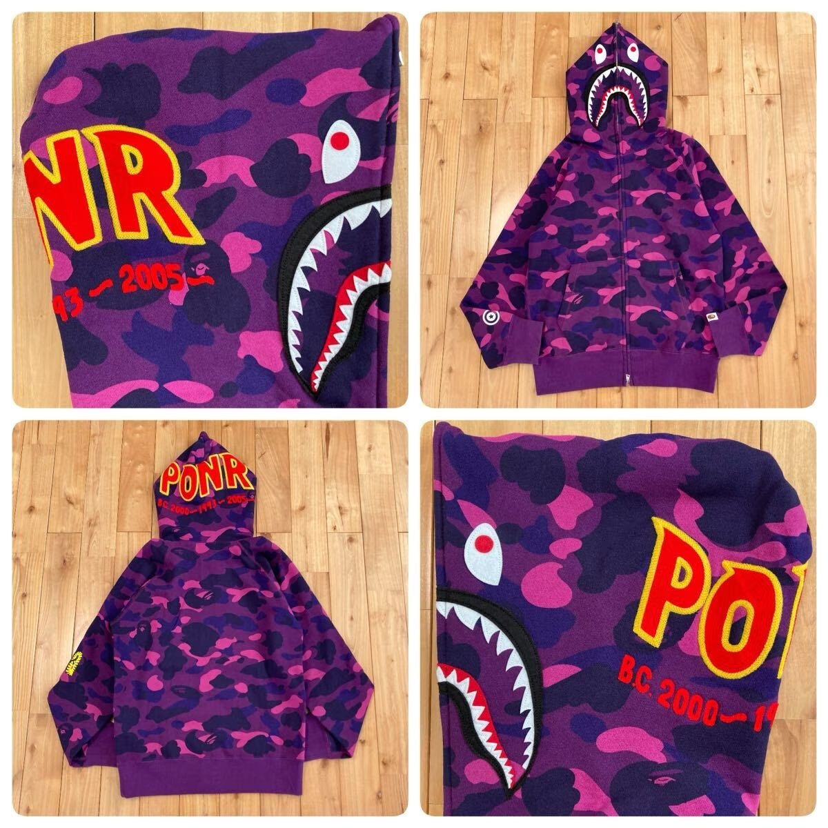 Purple Camo PONR シャーク パーカー Sサイズ shark full zip hoodie a bathing ape BAPE エイプ ベイプ アベイシングエイプ 迷彩 z0075